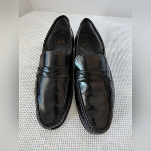 Nunn Bush Men's Glossy Black Slip-On Loafers Size 9.5